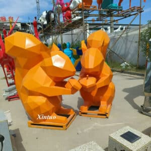 Metal Squirrel Sculpture